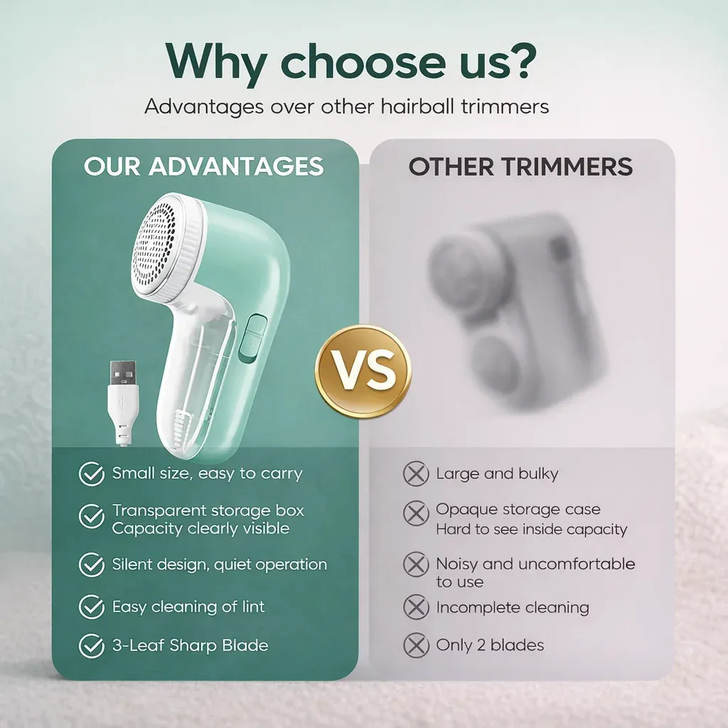 Rasoir électrique portable pour tissus – Élimination professionnelle des peluches et bouloches pour vêtements, usage domestique, lame et brosse aiguisées 5