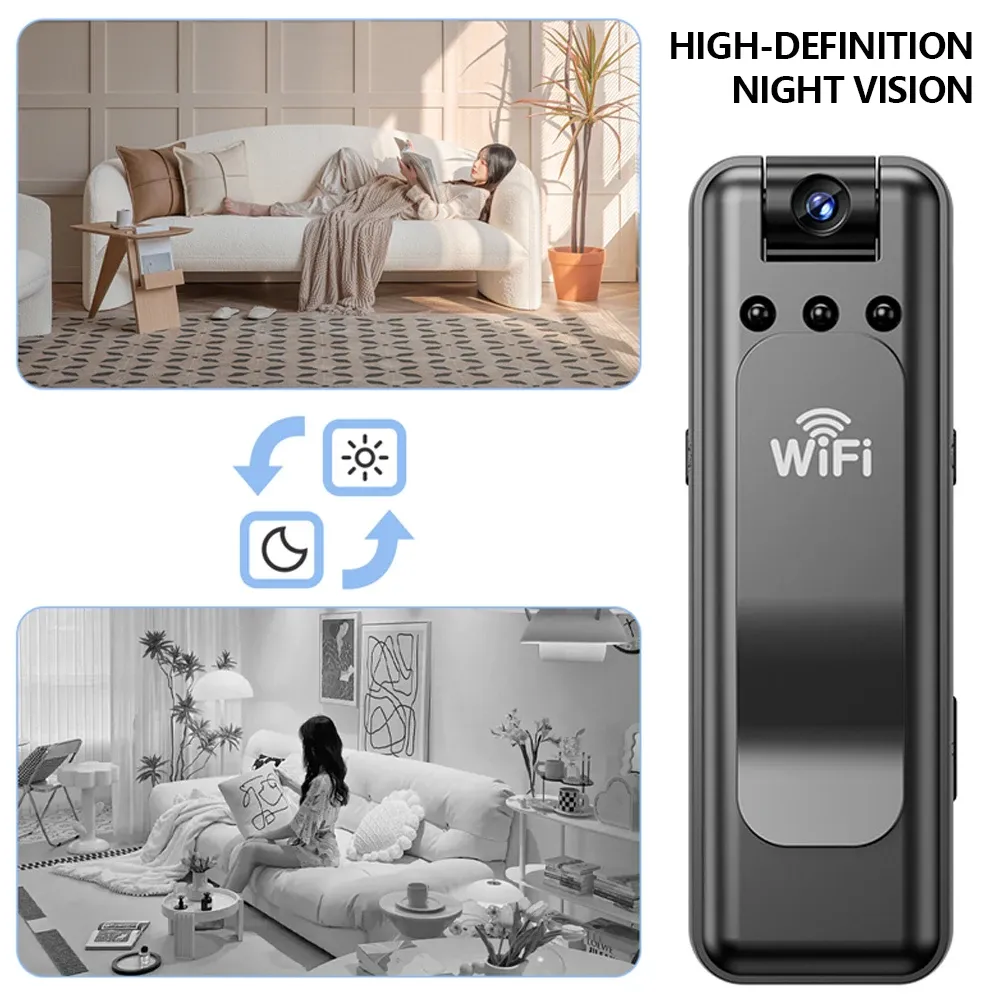 Mini caméra de surveillance sans fil WiFi avec enregistrement audio et vidéo, détection de mouvement et compatibilité universelle pour la sécurité domestique 5