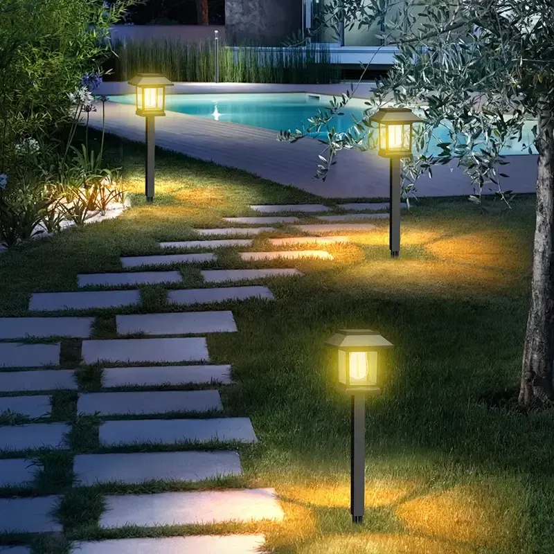 Wait, the title is already in French. Cleaning it up by removing the repetitive keywords:

Lampe LED solaire d'extérieur sur piquet, éclairage d'ambiance pour jardin, villa, cour et parc 2