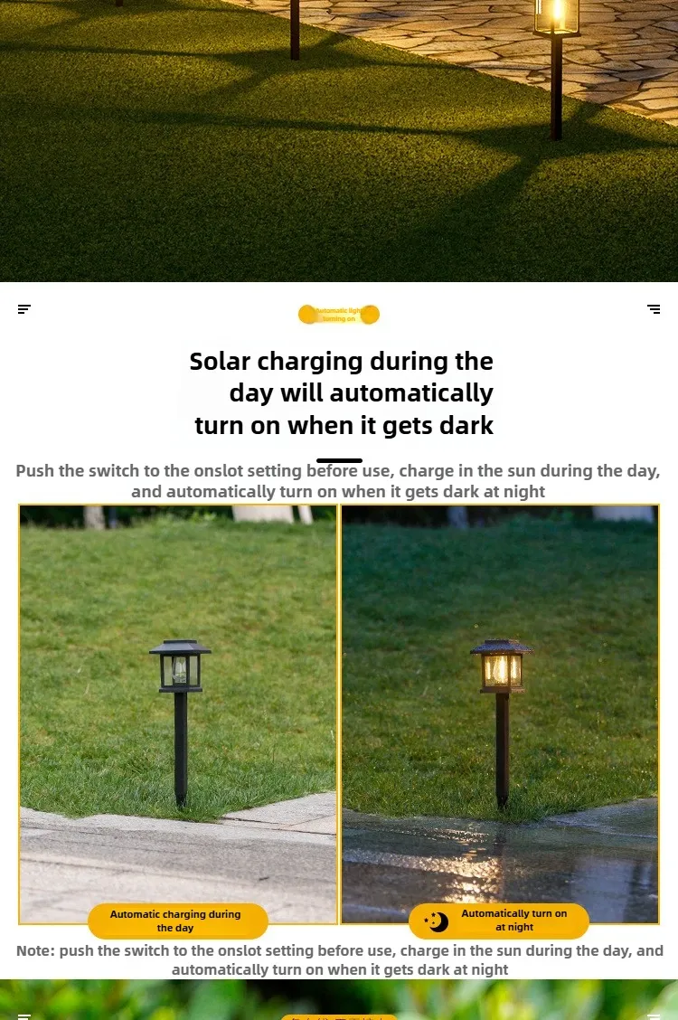 Lampe solaire en situation dans un jardin
