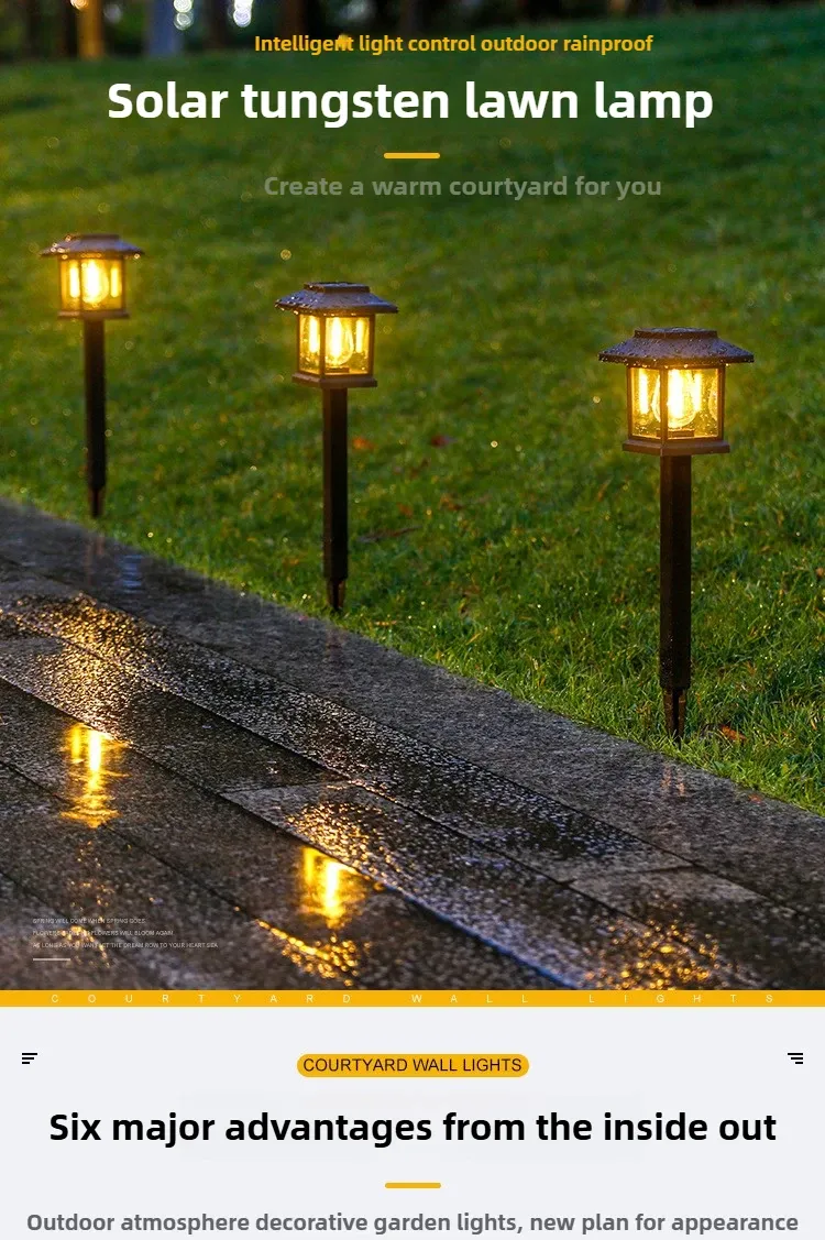Lampe solaire d'extérieur sur piquet