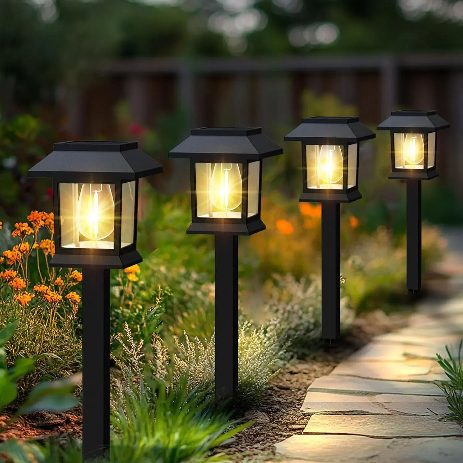 Lampe solaire d'extérieur, vue rapprochée