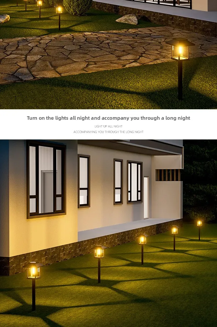 Lampe solaire en ambiance nocturne