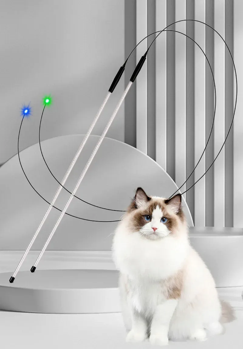 Baguette interactive LED pour chat, vue de détail