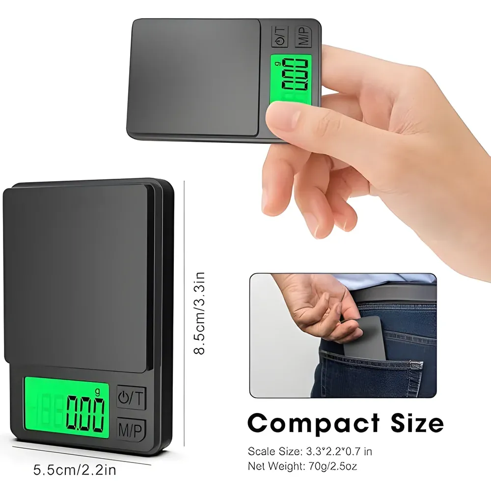 Balance numérique de poche 200 g / 500 g / 1000 g, précision 0,01 g, avec rétroéclairage, pour cuisine, bijoux et pesée de précision (onces et grains) 6