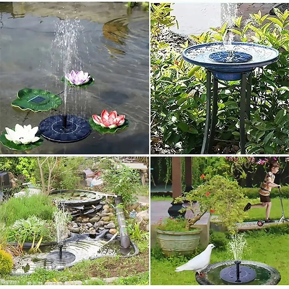 Pompe solaire flottante pour fontaine, bain d'oiseaux et bassin de jardin, avec 4 buses 2
