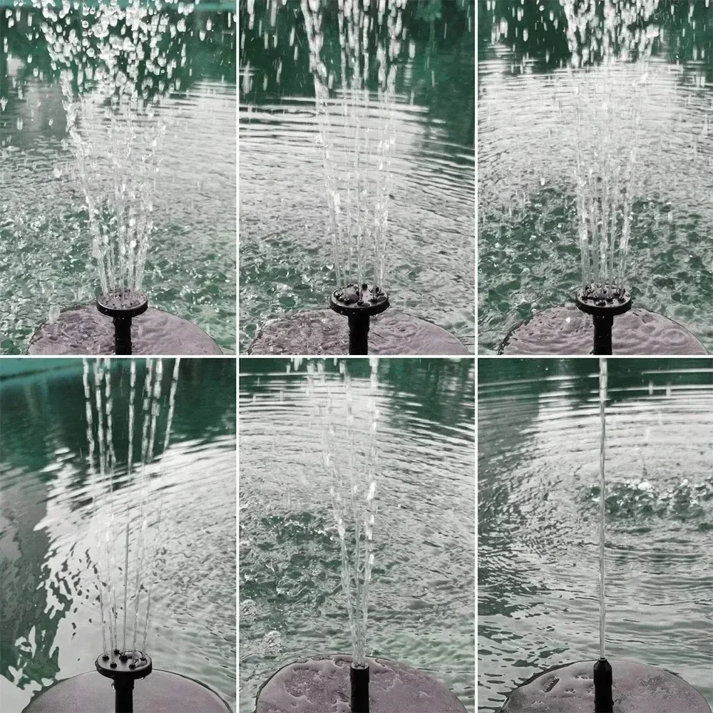 Pompe solaire flottante pour fontaine, bain d'oiseaux et bassin de jardin, avec 4 buses 4