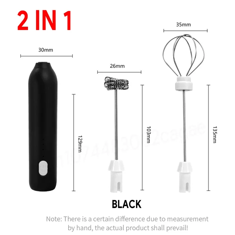 Mousseur à lait électrique sans fil rechargeable USB-C en acier inoxydable, mini fouet à main pour café et cappuccino 12