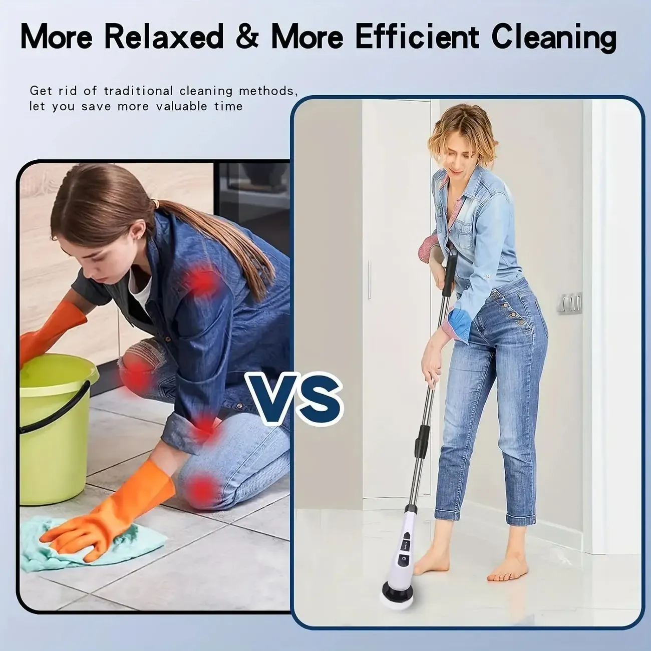 Brosse de nettoyage électrique 9 en 1 rotative et flexible pour salle de bain, sols, interstices et vitres de douche 4