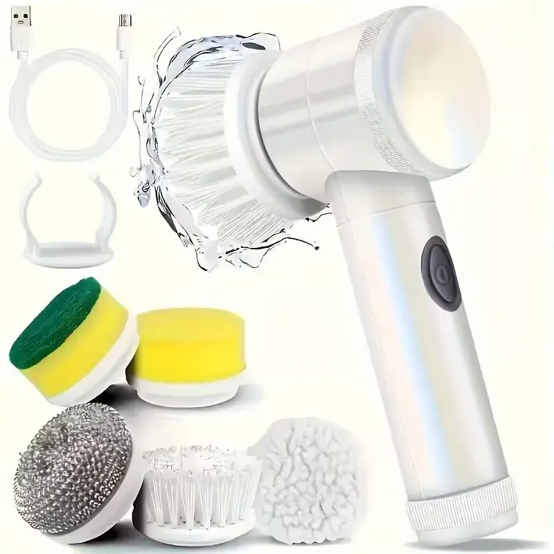 Brosse de nettoyage électrique 9 en 1 rotative et flexible pour salle de bain, sols, interstices et vitres de douche 7