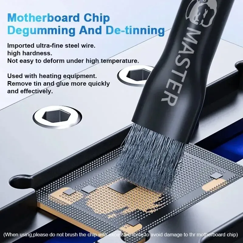 Brosse mécanique en acier pour le nettoyage de PCB et de cartes mères, retrait de colle et de résidus de soudure 3