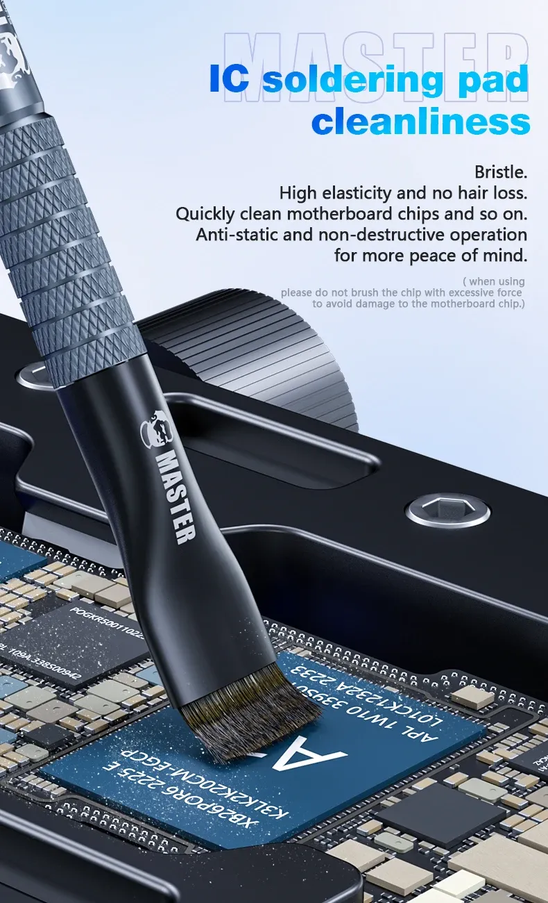 Brosse mécanique pour nettoyage de circuits imprimés