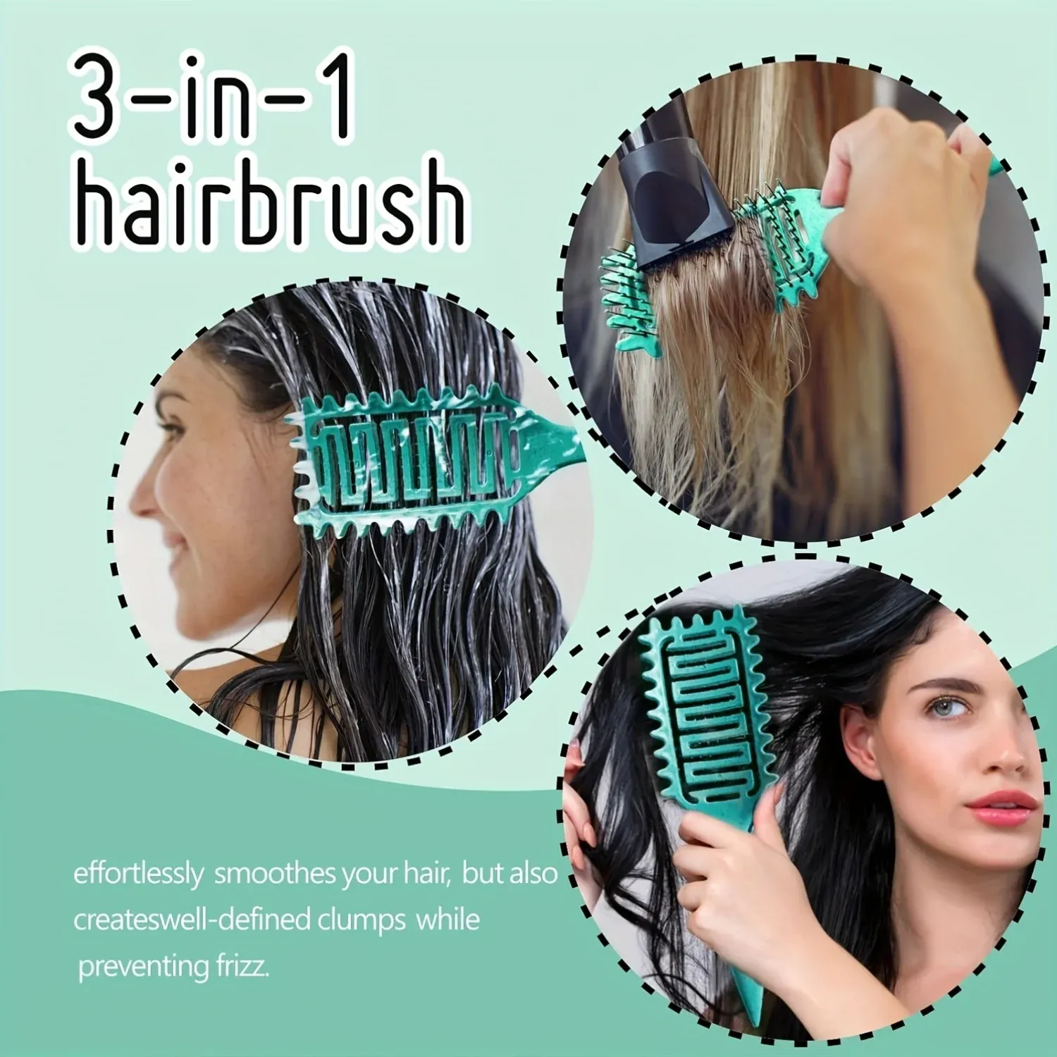 Brosse démêlante antistatique pour cheveux bouclés, définition des boucles et massage du cuir chevelu 2