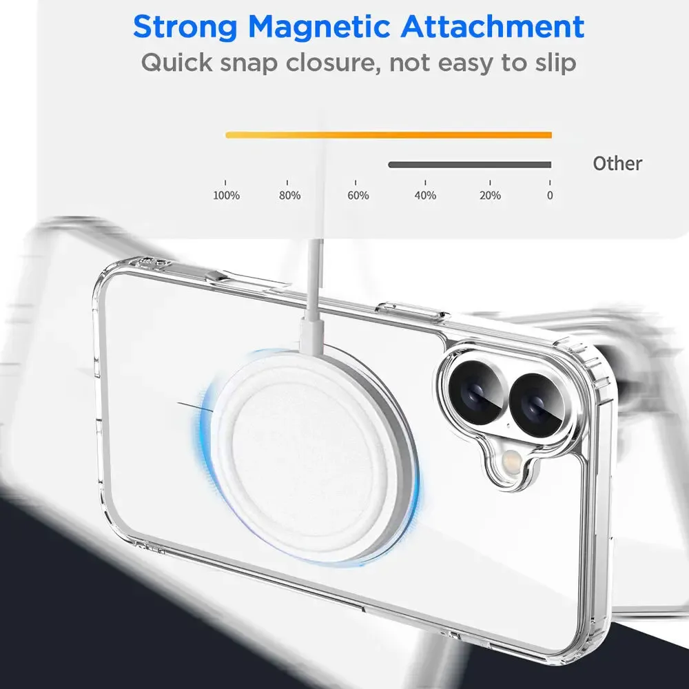 Coque magnétique transparente en silicone compatible MagSafe pour iPhone 17, 16, 15, 14, 13, 12 et 11 (Pro, Pro Max, Plus, Mini) 3