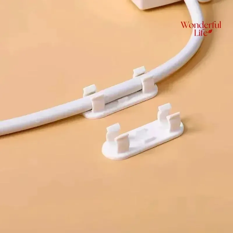 Clips de gestion de câbles réglables, lot de 20 ou 50 pièces, clips adhésifs pour fils, support de câble pour TV et PC, fixation sous bureau ou mur 3