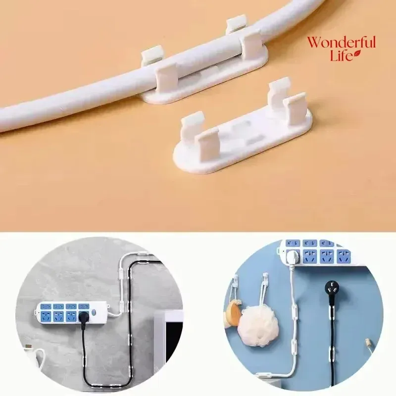 Clips de gestion de câbles réglables, lot de 20 ou 50 pièces, clips adhésifs pour fils, support de câble pour TV et PC, fixation sous bureau ou mur 1