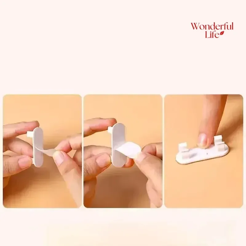 Clips de gestion de câbles réglables, lot de 20 ou 50 pièces, clips adhésifs pour fils, support de câble pour TV et PC, fixation sous bureau ou mur 5