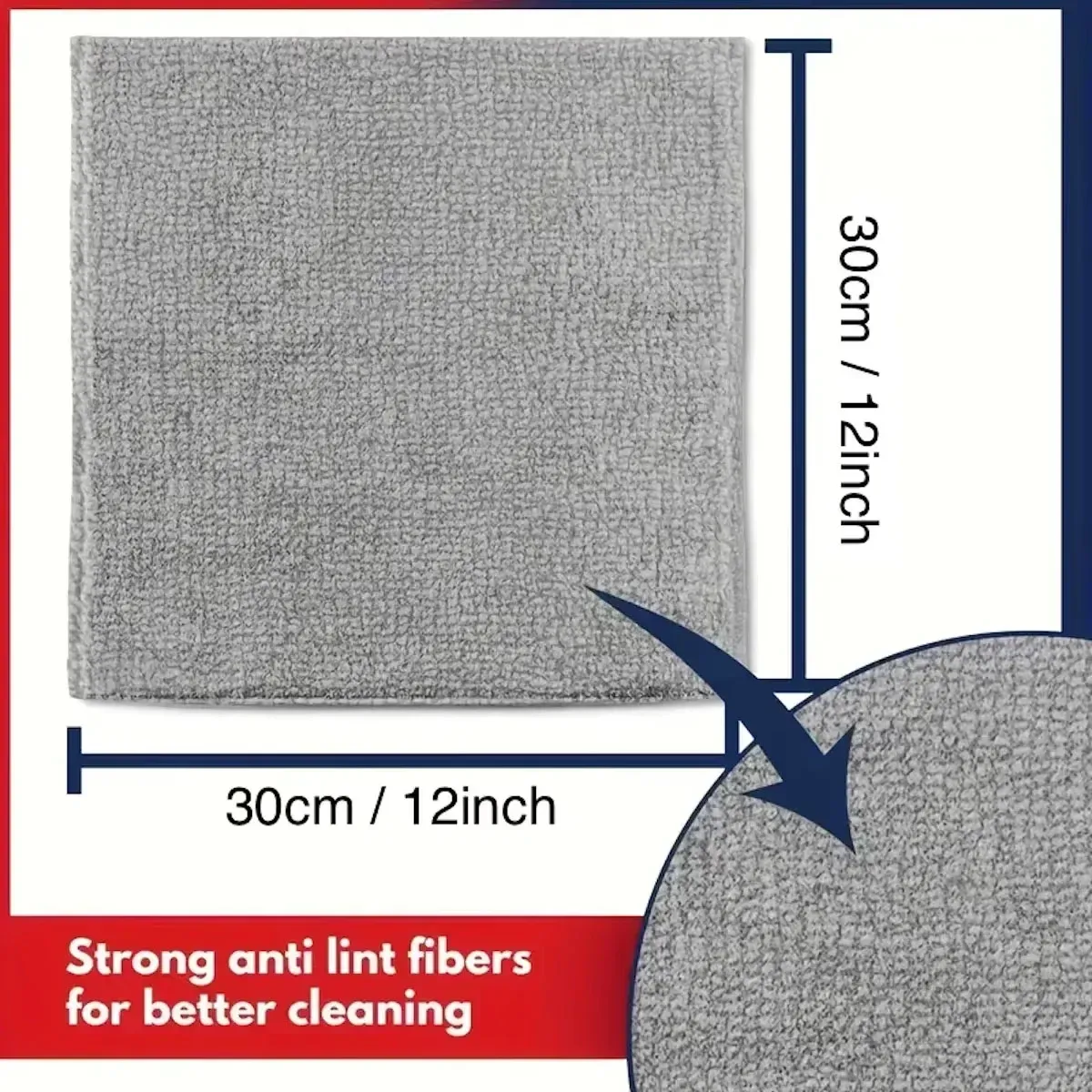 Chiffons de nettoyage polyvalents en microfibre, lot de 5 (30 x 30 cm), coloris assortis, réutilisables et absorbants pour la cuisine 2