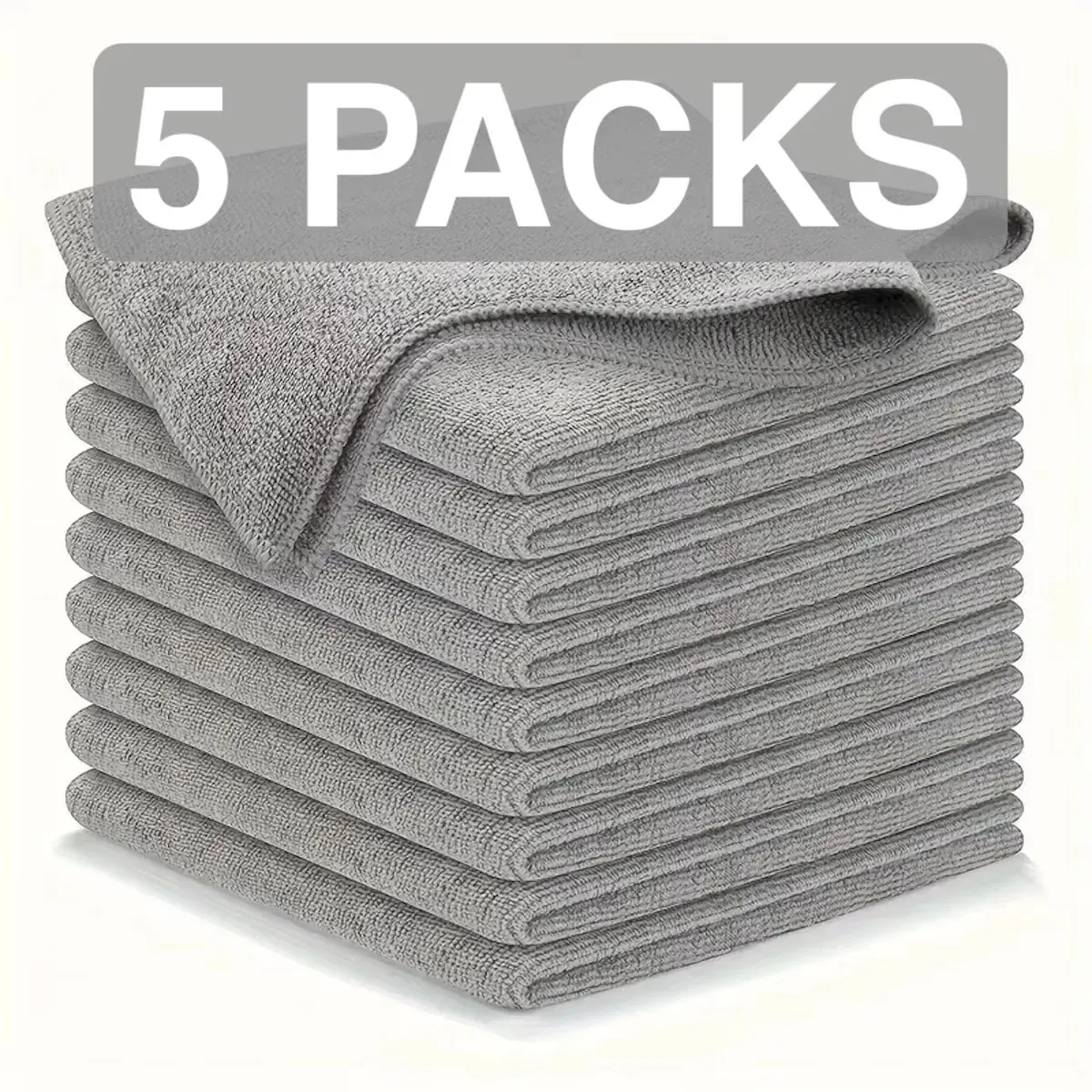 Chiffons de nettoyage polyvalents en microfibre, lot de 5 (30 x 30 cm), coloris assortis, réutilisables et absorbants pour la cuisine 8