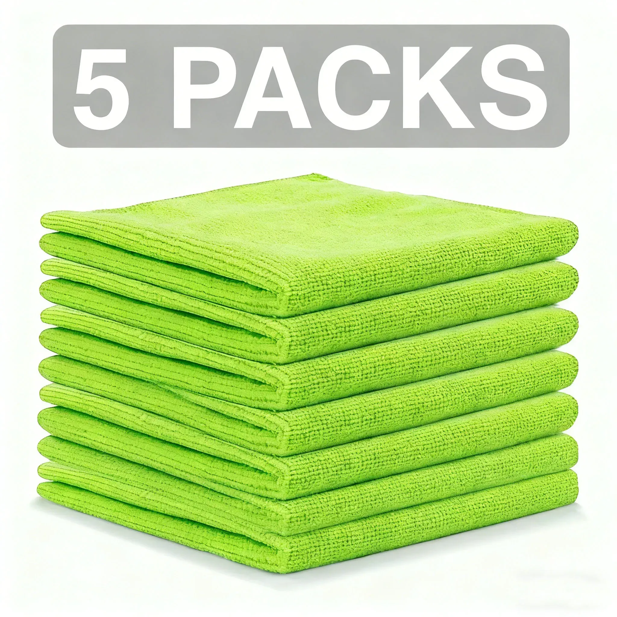 Chiffons de nettoyage polyvalents en microfibre, lot de 5 (30 x 30 cm), coloris assortis, réutilisables et absorbants pour la cuisine 7