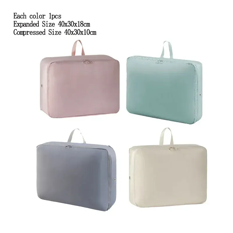 Lot de 4 sacs de rangement compressibles pour vêtements, doudounes et couettes en coton, pliables et extensibles, grande capacité 8