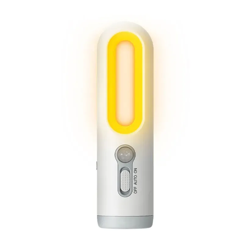 Lampe de poche portable 2 en 1 avec capteur de mouvement, veilleuse pour chambre, salle de bain, lecture, camping, allaitement et soins oculaires, lampe de chevet 7