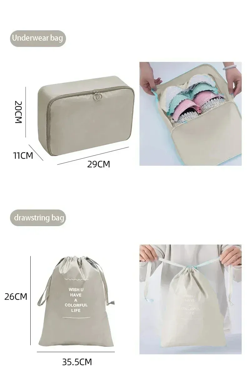 Sacs de rangement en situation de voyage
