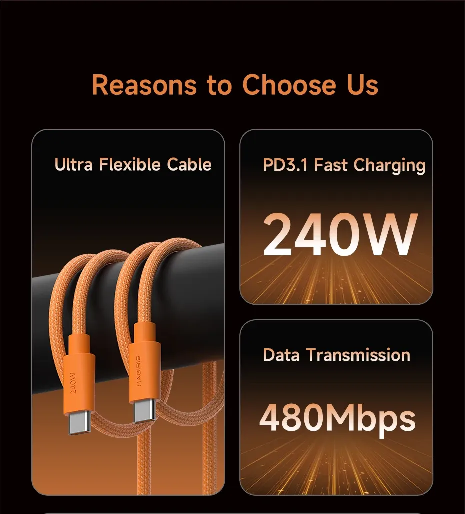 Câble Hagibis USB-C vers USB-C, vue détaillée 3