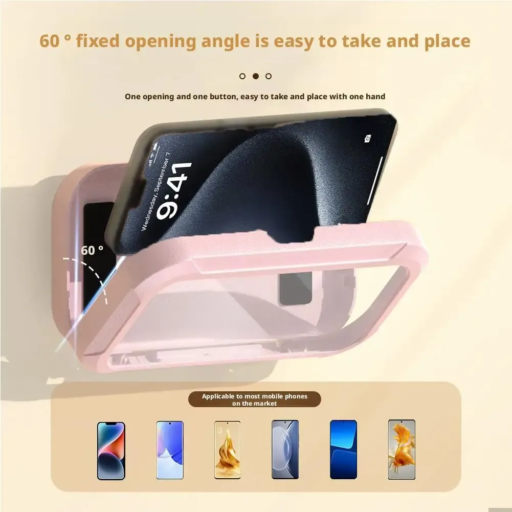 Coque étanche rotative et extensible pour téléphone avec support pratique pour la salle de bain 4