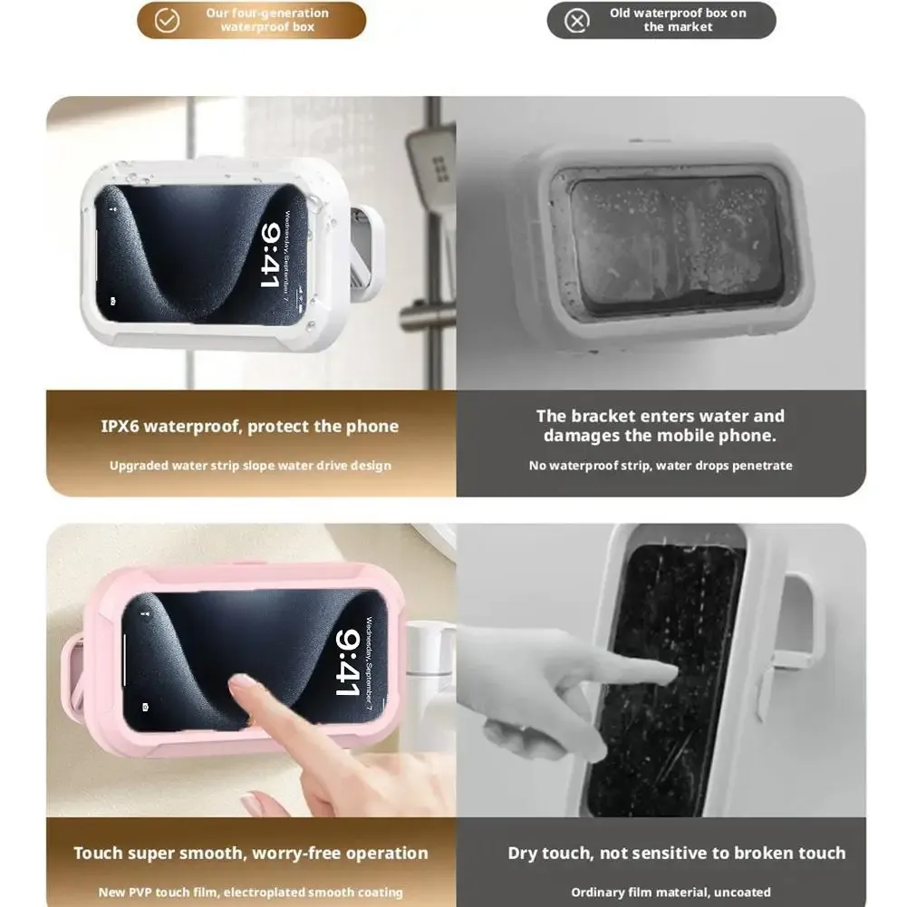 Support téléphone étanche pour douche en situation