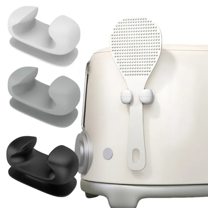 Porte-cuillère à riz en silicone, support mural de rangement de cuisine, organisateur d'étagère pour ustensiles de cuisine