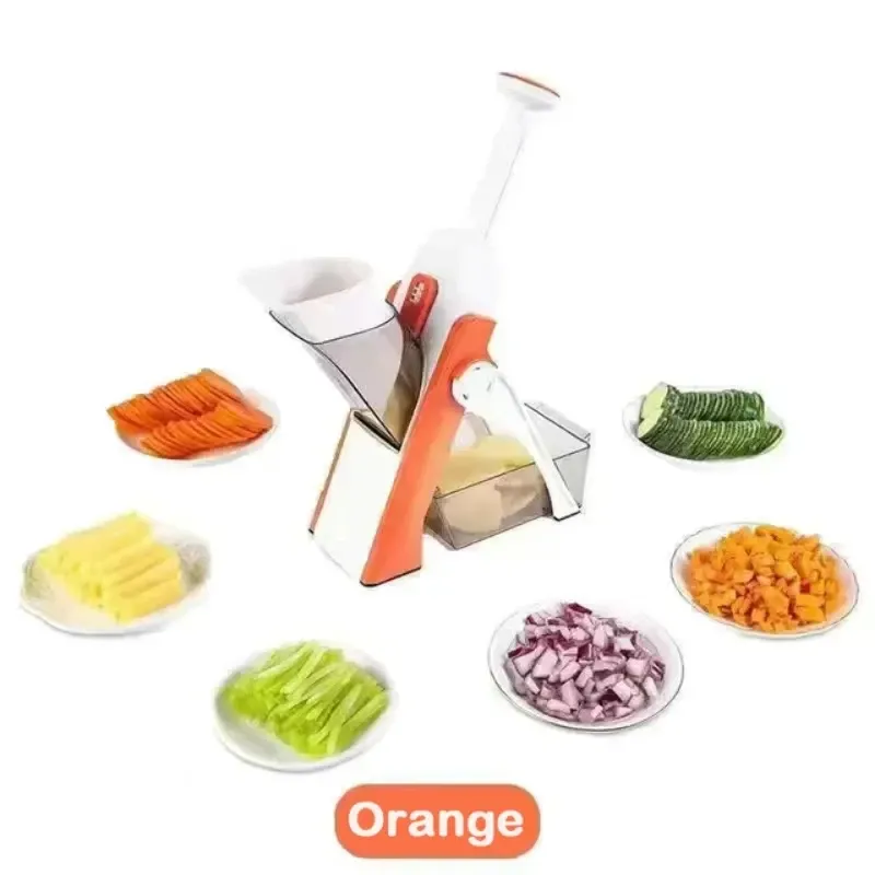 Coupe-légumes manuel 5-en-1 multifonction : trancheuse, hachoir à pommes de terre, coupe-frites et éplucheur, facile à utiliser 7