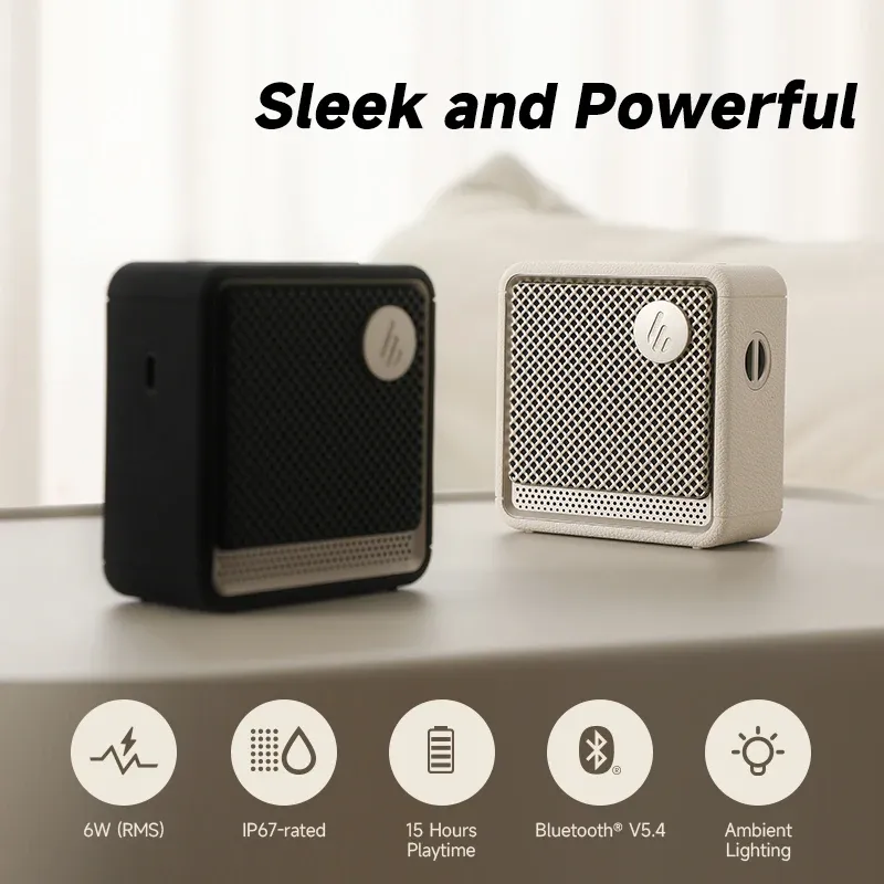 Edifier ES20 Enceinte Bluetooth portable étanche IP67 à effets lumineux, basses profondes et micro intégré 2