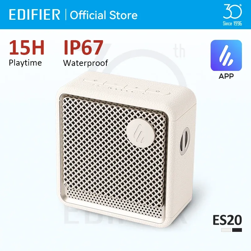 Edifier ES20 Enceinte Bluetooth portable étanche IP67 à effets lumineux, basses profondes et micro intégré - Image 1