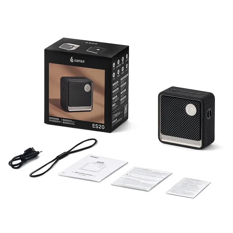 Edifier ES20 Enceinte Bluetooth portable étanche IP67 à effets lumineux, basses profondes et micro intégré 7