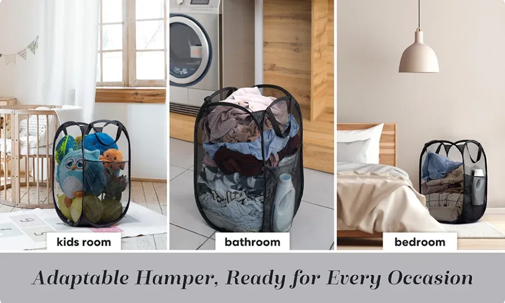 Panier à linge dans un petit espace de vie