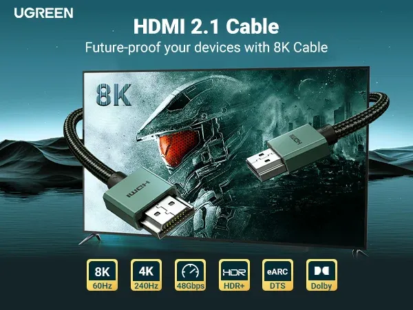 Câble HDMI UGREEN dans un salon moderne
