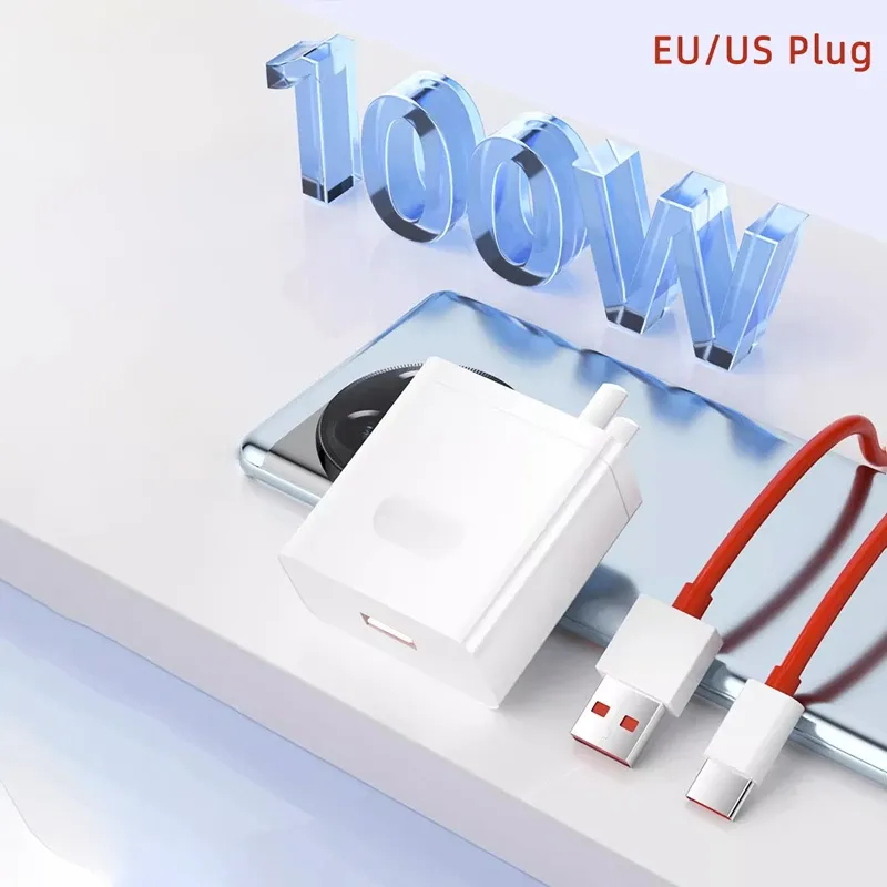 100W SuperVOOC Chargeur USB Rapide pour OnePlus 13 12 11 10 Pro 13R 12R Nord CE 2 3 4 Lite Ace 5 Pro, Câble de Charge Rapide USB Type-C 4