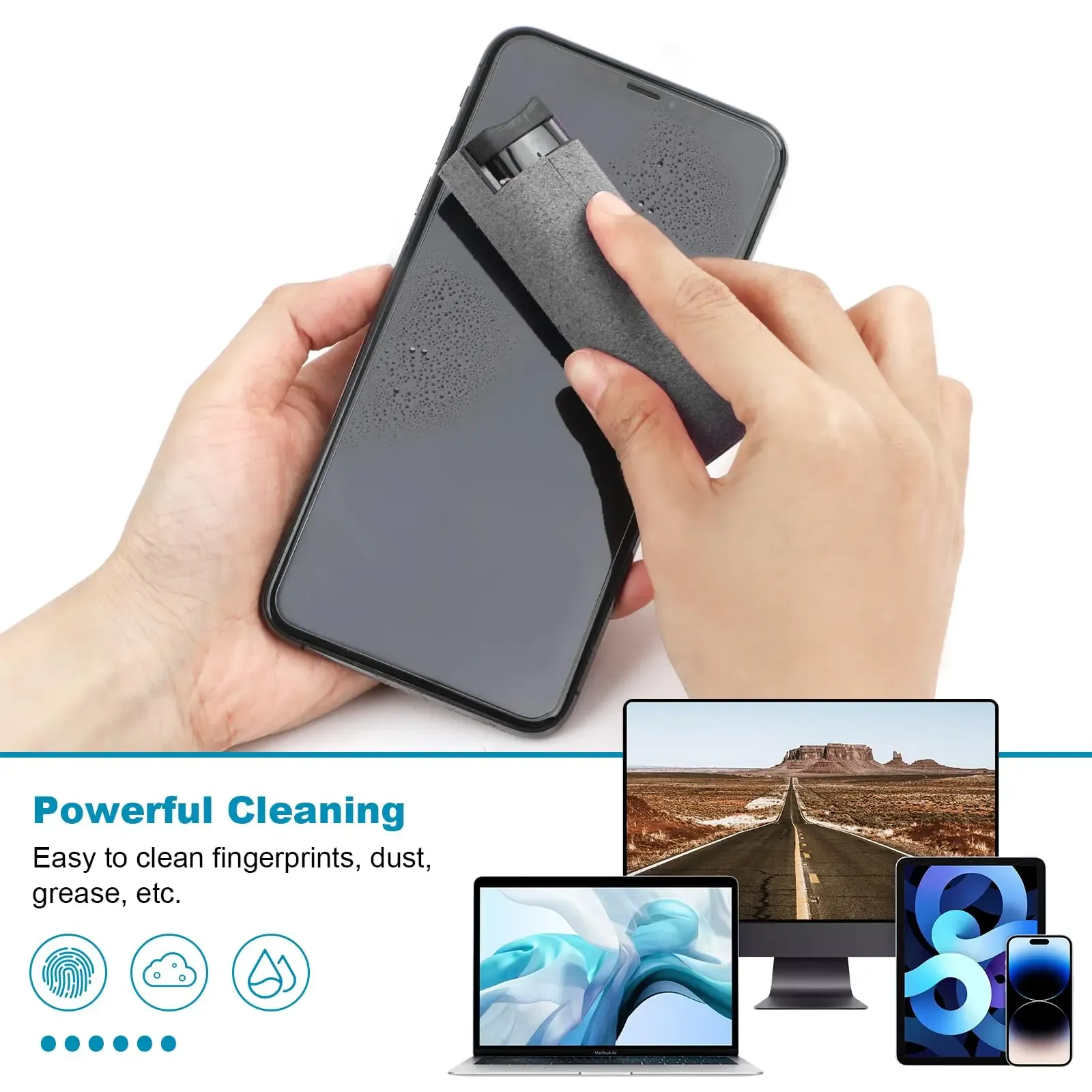 Nettoyage d'un smartphone avec le kit de nettoyage