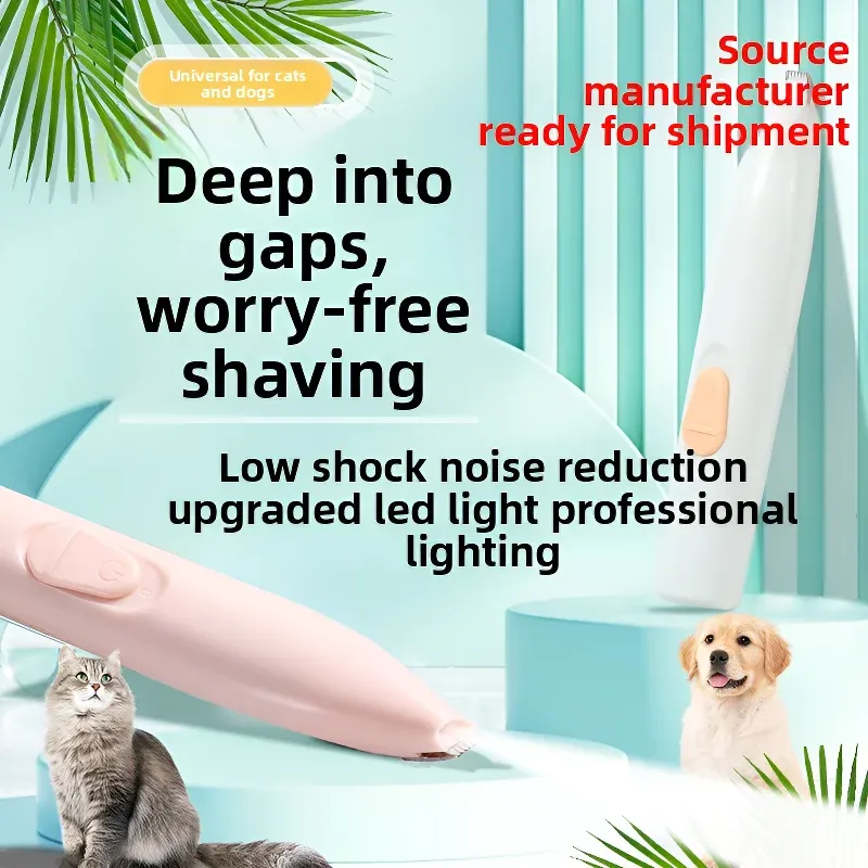 Tondeuse électrique pour animaux de compagnie, tondeuse à pattes et à poils avec charge USB 500 mAh, rotation à 360°, kit de toilettage et de coiffure 2