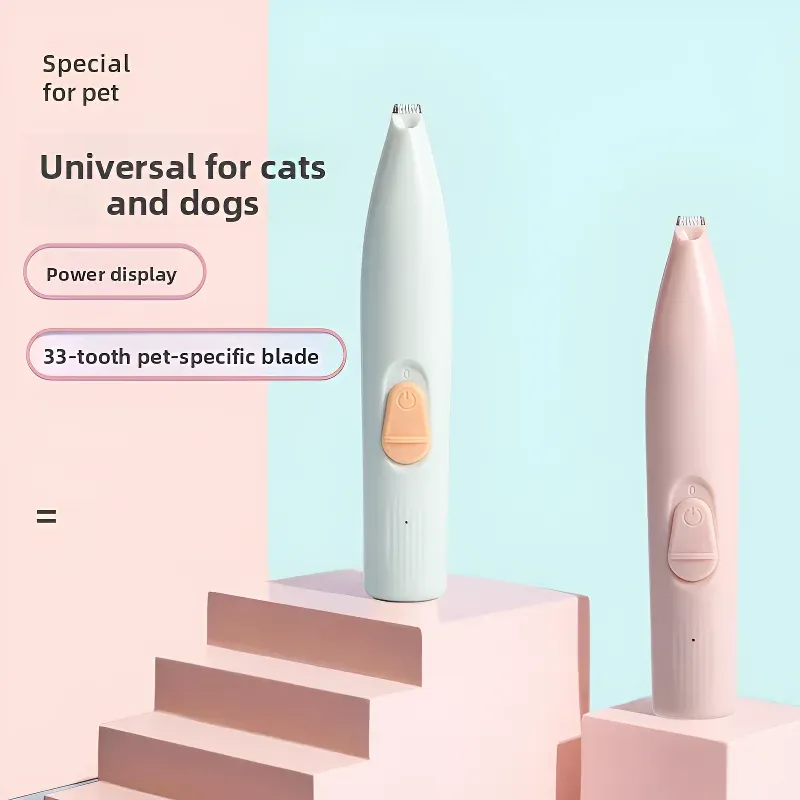 Tondeuse électrique pour animaux de compagnie, tondeuse à pattes et à poils avec charge USB 500 mAh, rotation à 360°, kit de toilettage et de coiffure 4