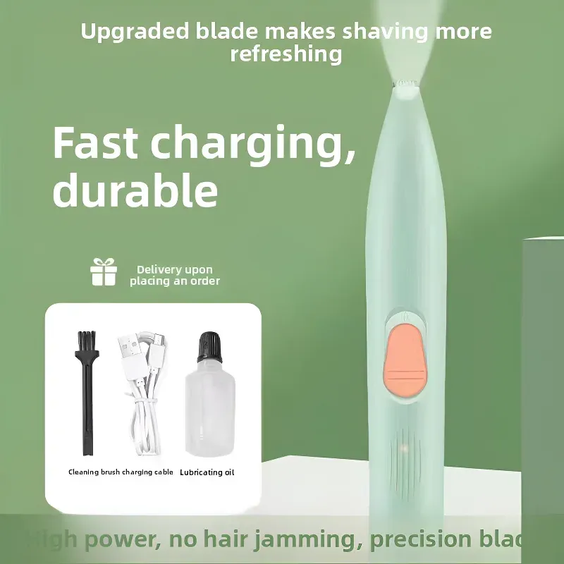 Tondeuse électrique pour animaux de compagnie, tondeuse à pattes et à poils avec charge USB 500 mAh, rotation à 360°, kit de toilettage et de coiffure 6