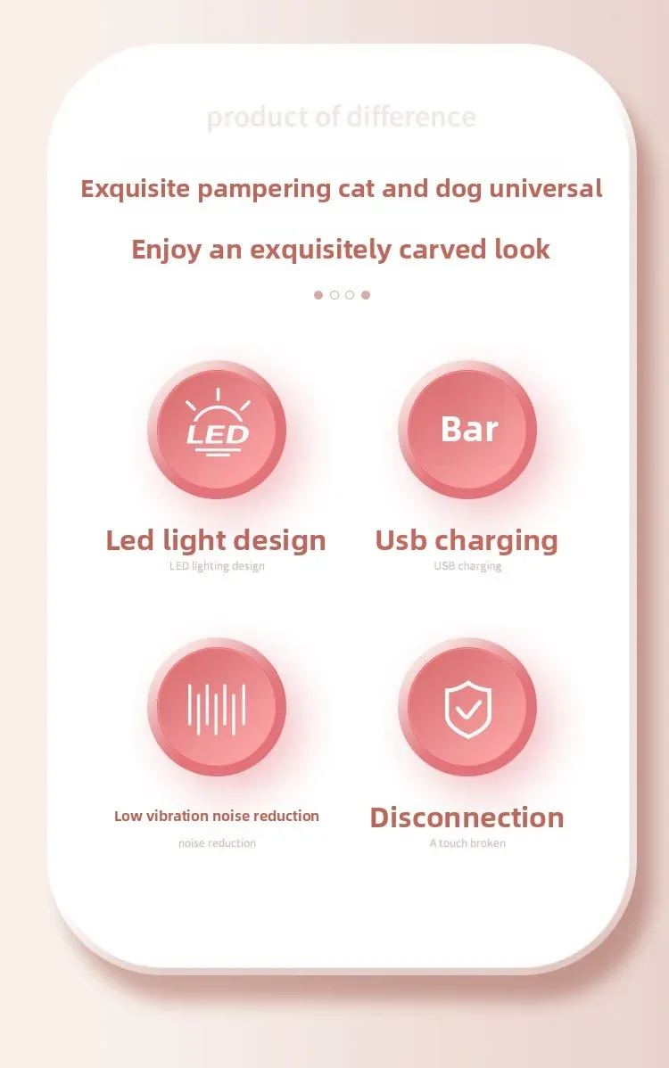 Tondeuse pour animaux, détail du design
