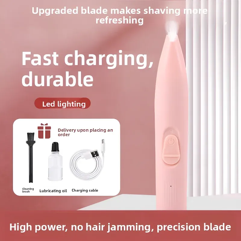 Tondeuse électrique pour animaux de compagnie, tondeuse à pattes et à poils avec charge USB 500 mAh, rotation à 360°, kit de toilettage et de coiffure 7