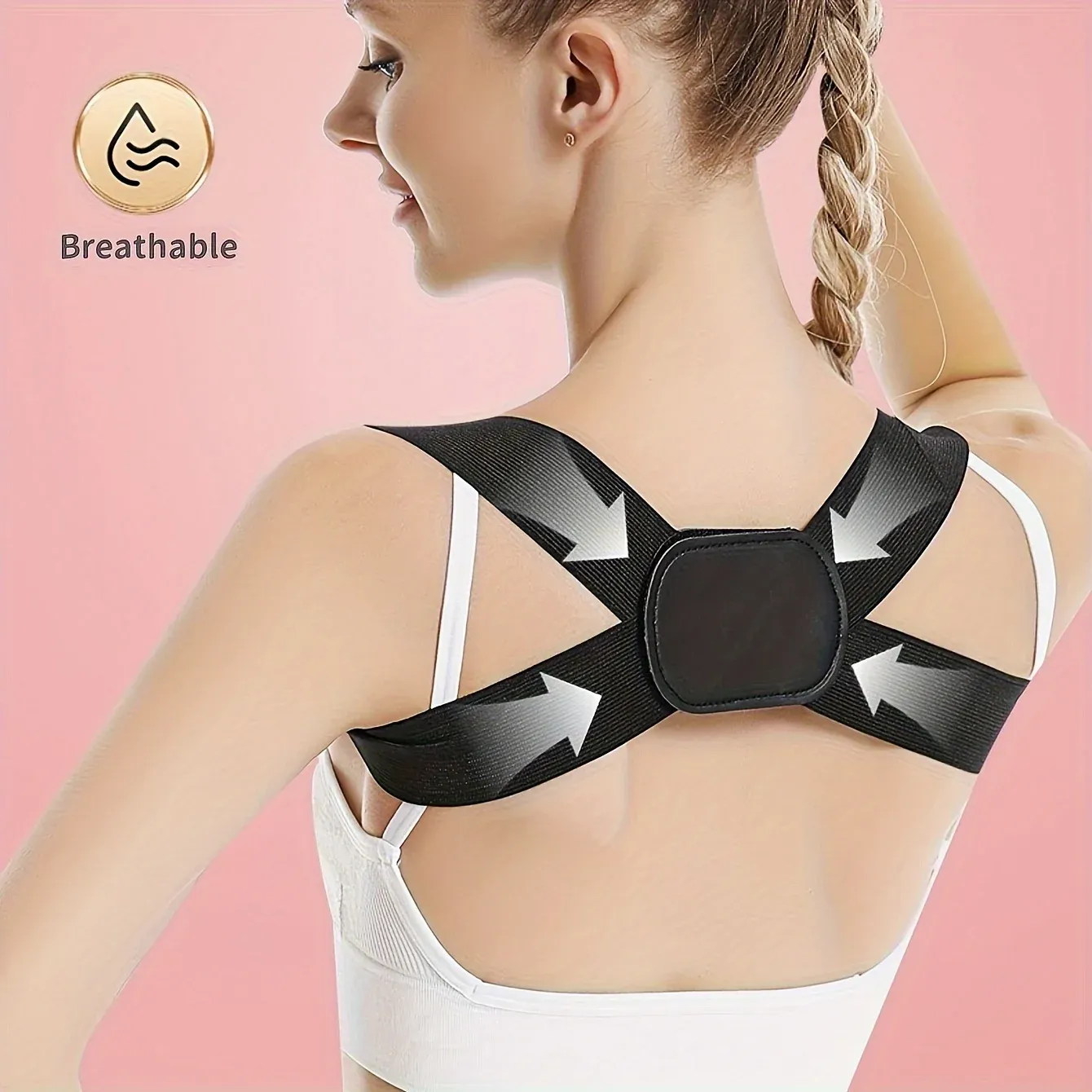 Correcteur de posture invisible et respirant pour femme : accessoire de soutien dorsal élégant et confortable 3