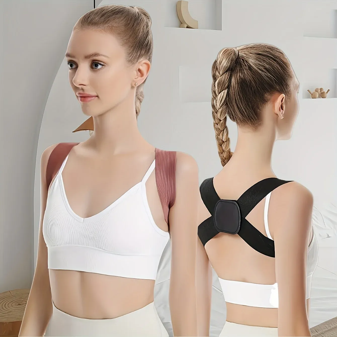 Correcteur de posture invisible et respirant pour femme : accessoire de soutien dorsal élégant et confortable 4