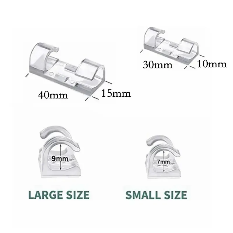 20/40 pcs serre-câbles auto-adhésifs robustes pour gestion des câbles, support de fil collant pour TV et PC, organisateur de cordons et fils bien rangés 2