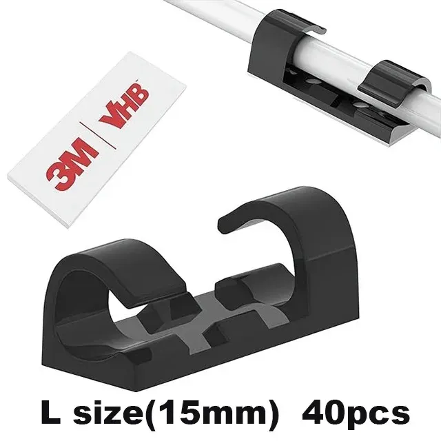 20/40 pcs serre-câbles auto-adhésifs robustes pour gestion des câbles, support de fil collant pour TV et PC, organisateur de cordons et fils bien rangés 14