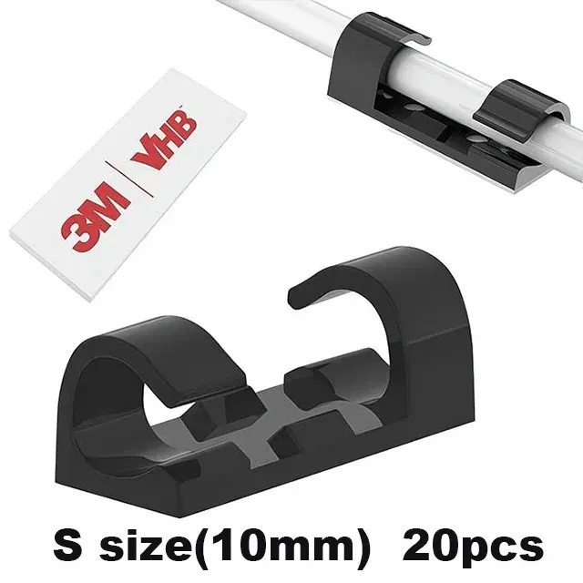 20/40 pcs serre-câbles auto-adhésifs robustes pour gestion des câbles, support de fil collant pour TV et PC, organisateur de cordons et fils bien rangés 12