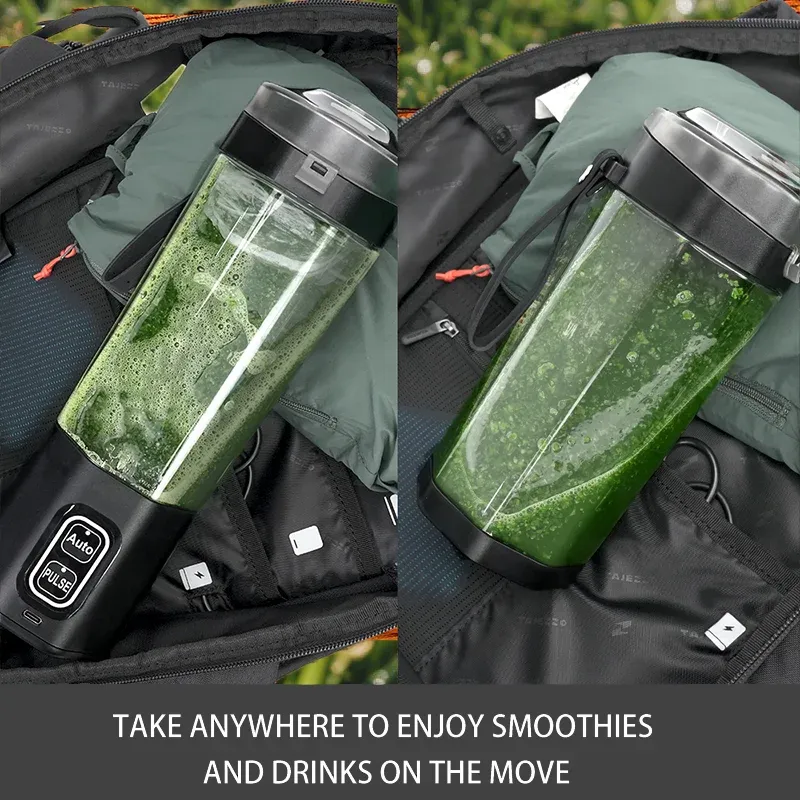 Presse-agrumes électrique portable 700 ml, mélangeur USB rechargeable, 6 lames, pour shakes, smoothies et jus frais 4
